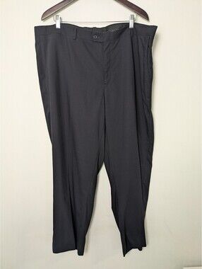 Andrew Fezza Men's Navy 100% Wool Dress Pants – Size 48 Waist Tailored Trousers